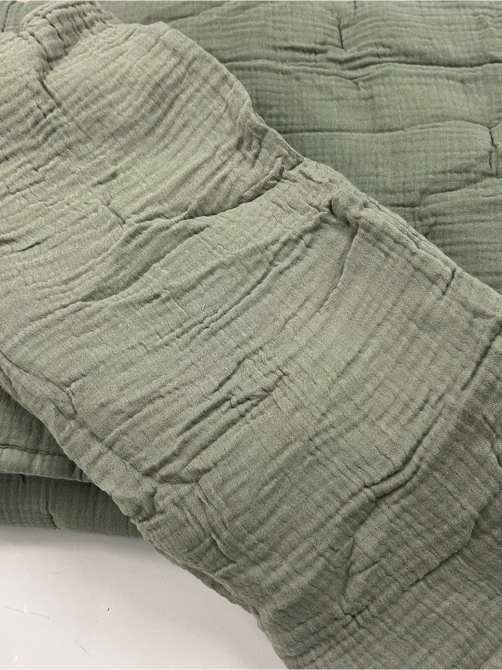 QUINCE Organic Airy Gauze Dream Quilt Set King/Cal King Olive 8035